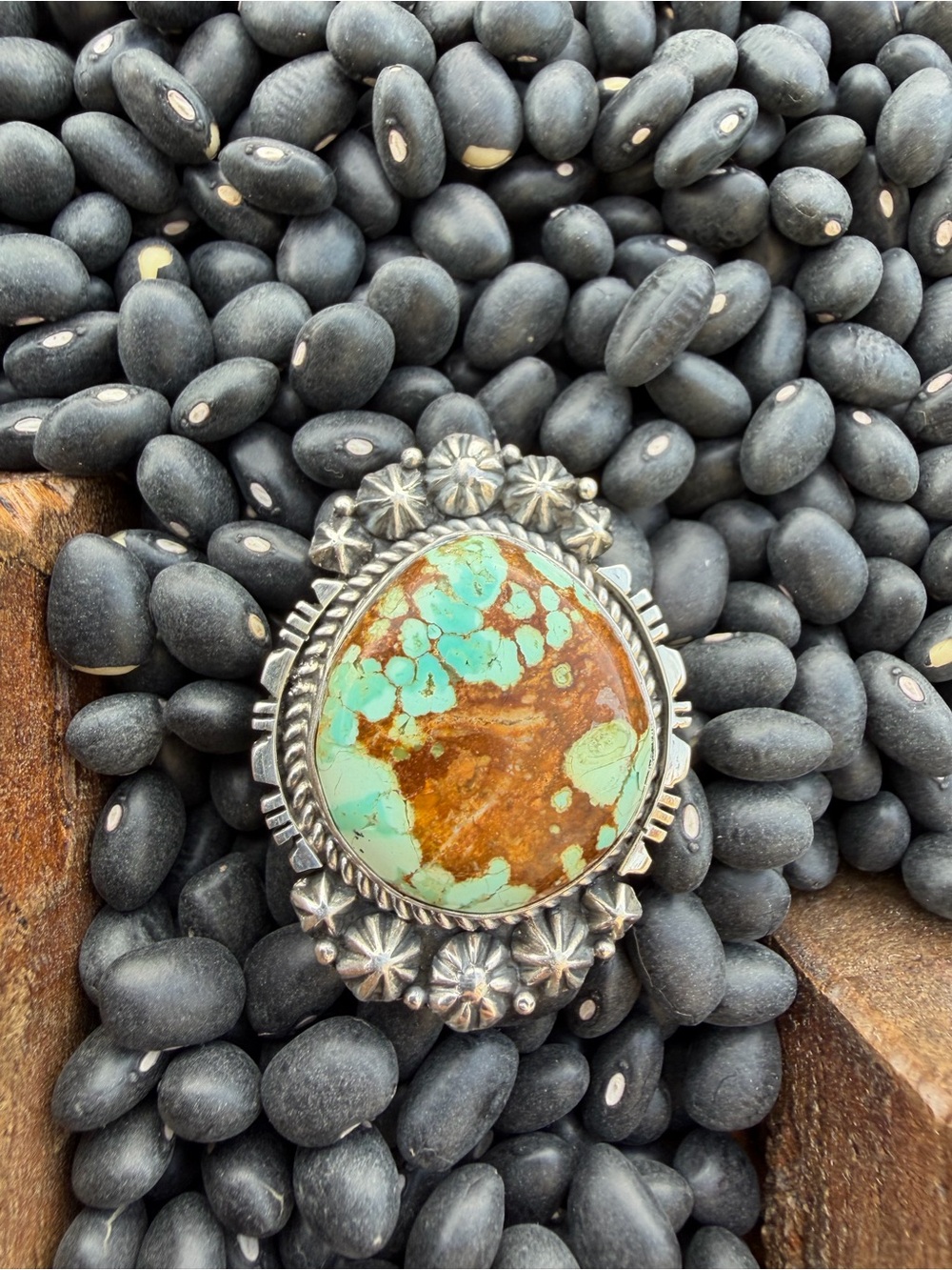 Native made Number 8 turquoise ring